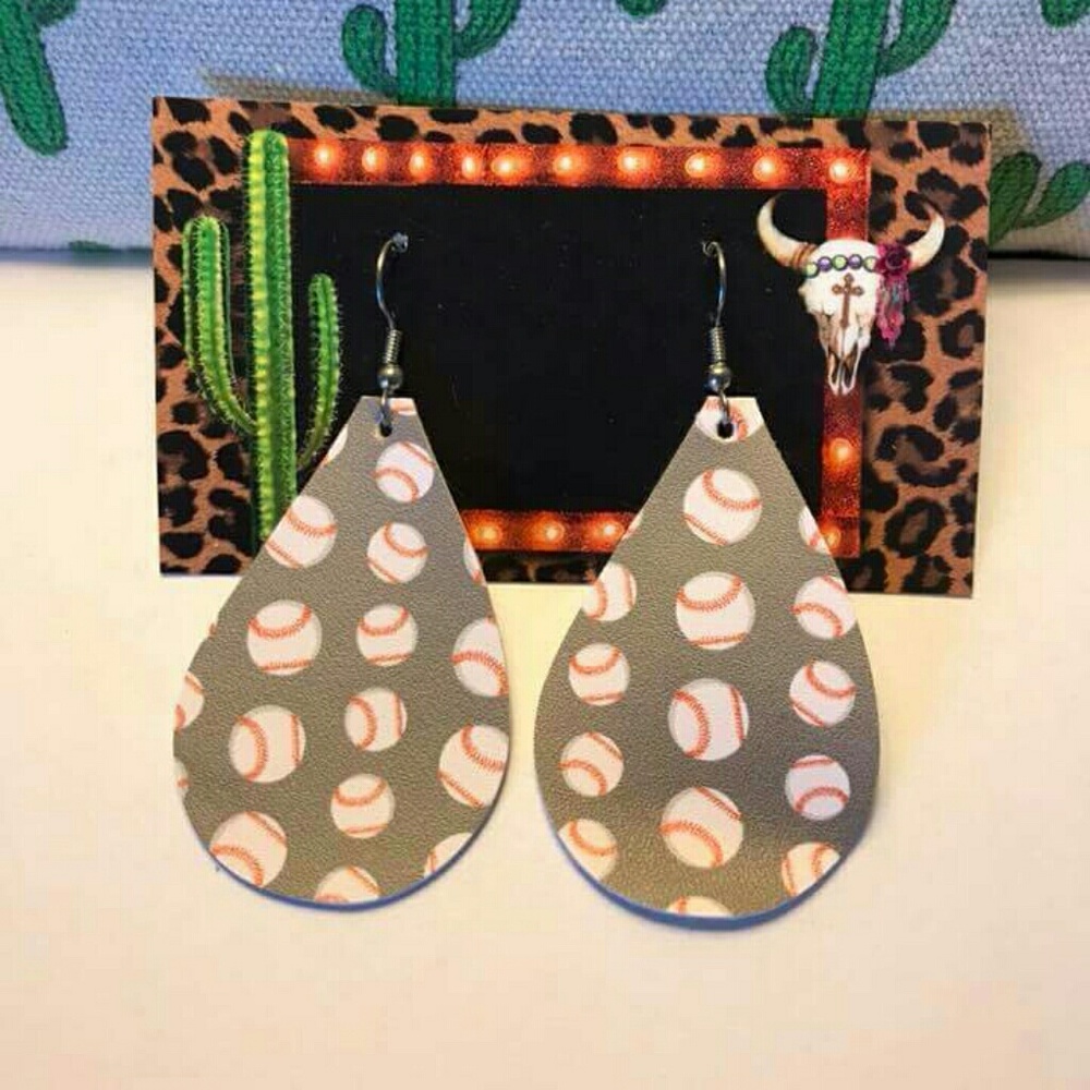 Baseball earrings